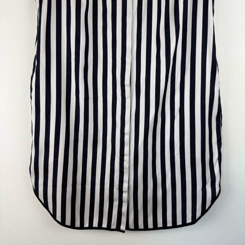 3.1 Phillip Lim Navy White Striped Shirt Dress Womens Size 8 Button Down - Picture 6 of 14